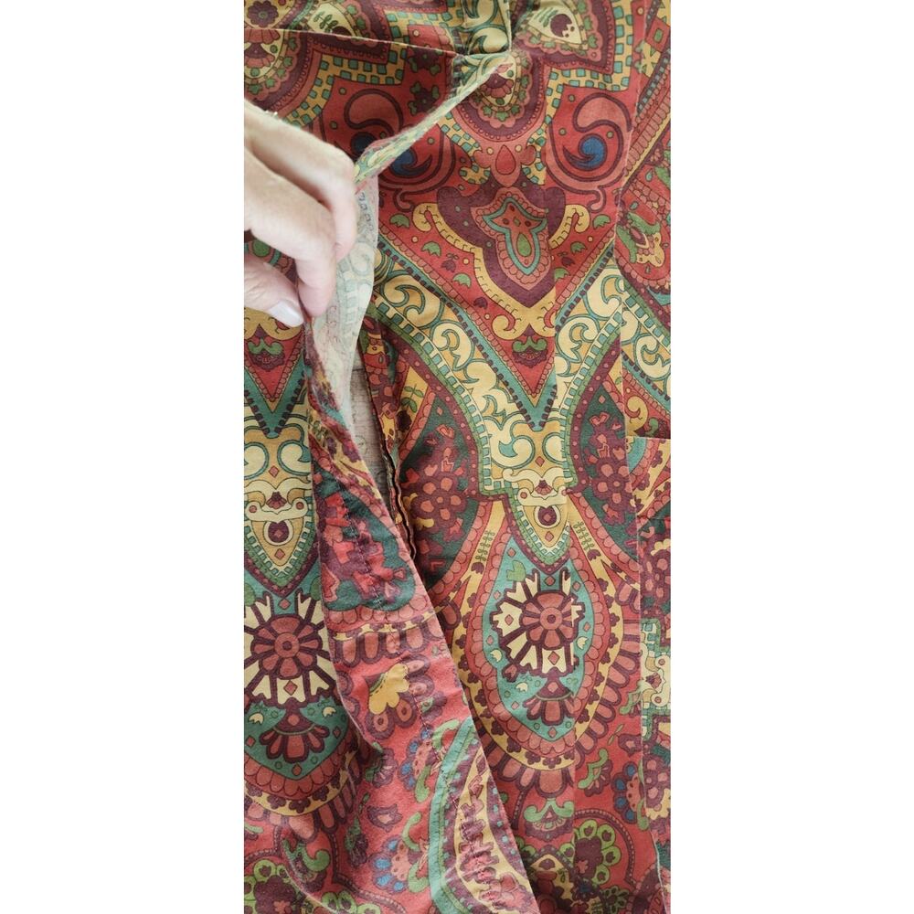 Pottery Barn Red Paisley Floral Cotton King Duvet Cover Pillow Shams - Picture 7 of 10
